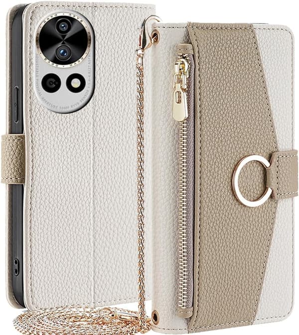 Huawei nova 12 Pro/Ultra 5G Plånboksfodral - PU Läder - Stöttåligt - Vit White