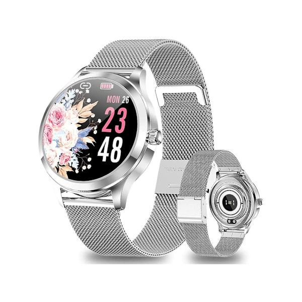 Smartwatch Dam Ip68 Vattentät Aktivitetsmätare Smartwatch Dam med Cykelhantering för Kvinnor Pulsmätare