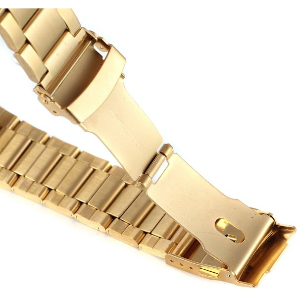 Automatisk mekanisk skelettklocka för män med analog visning och armband i rostfritt stål