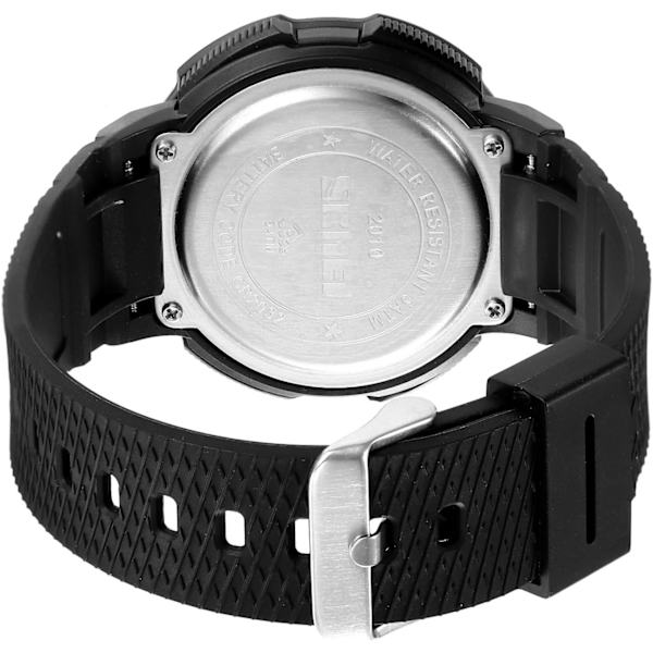 LED Digital Herrklocka Utomhus Sport Multifunktion Armbandsur Alarm Datumklocka för Män 50M Vattentät TPU Rem