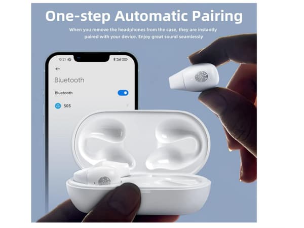 In-Ear Hörlurar Stereo Hifi Conduction Bluetooth Vattentät Vit