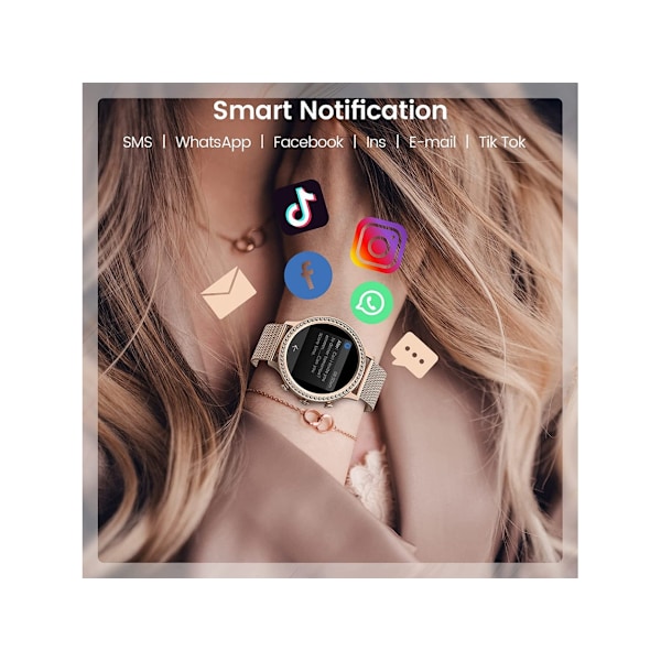 Diamant Smartklocka Dam 1.32 Tum Bluetooth Smartklocka Puls Fitness Tracker