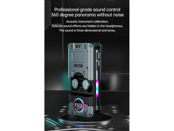 Trådlösa hörlurar Touch Control Inbyggd Strömdisplay Bluetooth Svart