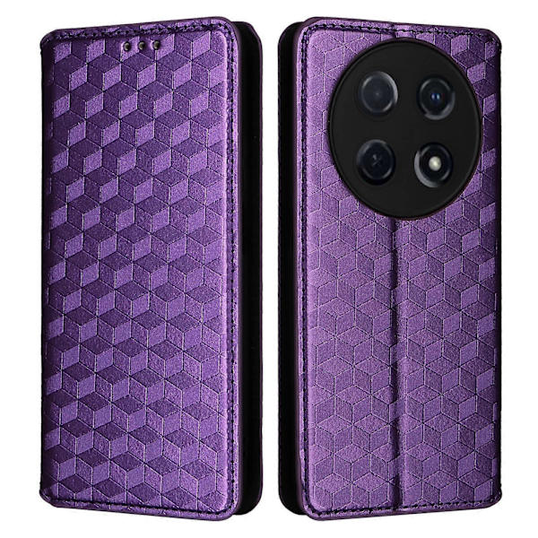 Fodral för Huawei nova 12i 4G/ Enjoy 70 Pro, rombmönstrat PU-läder, magnetisk stängning