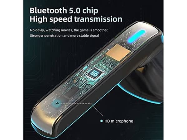 Vattentäta Bluetooth Integrerade Beröringsfria Hörlurar Svarta