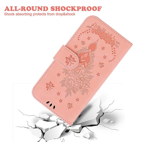 För Motorola Edge 50 Fusion 5G PU Läder Plånboksfodral Fjäril och Blommönster Plånboksfodral