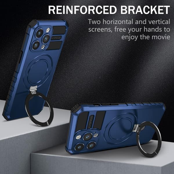 Telefondeksel - iPhone 12 Pro - Støtsikker - Magnetisk holder - Blå Blue iPhone 12 Pro