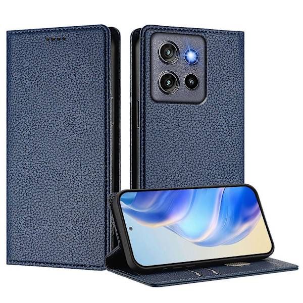 Plånboksfodral för Motorola Edge 50 Neo 5G RFID-blockerande Läder Mobilskal med Litchi-textur