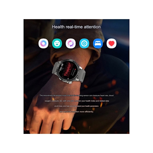 Älykello 1 43 Amoled Metric Predictions 100+ Urheilutilaa Bluetooth 5.3 Musta
