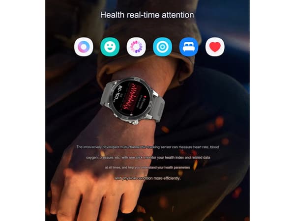Smartwatch Amoled 1 43 Samtal Bluetooth 5.3 Kompass och Höjdmätare Kompatibel med Iphone/Android Svart