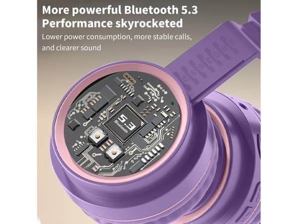 Trådlösa hörlurar HiFi-ljudkvalitet Bluetooth brusreducering Lila