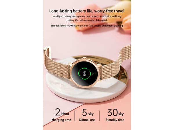 Smartklokke Multisportmodus 30 dager standby IP67 Vanntett Gull