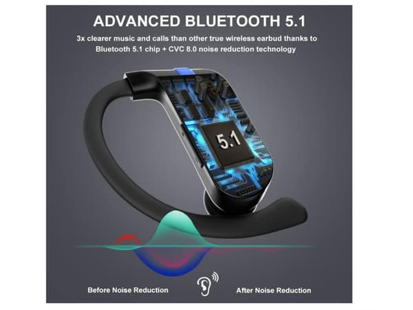 Brusreducerande Bluetooth-hörlurar med bas, svarta