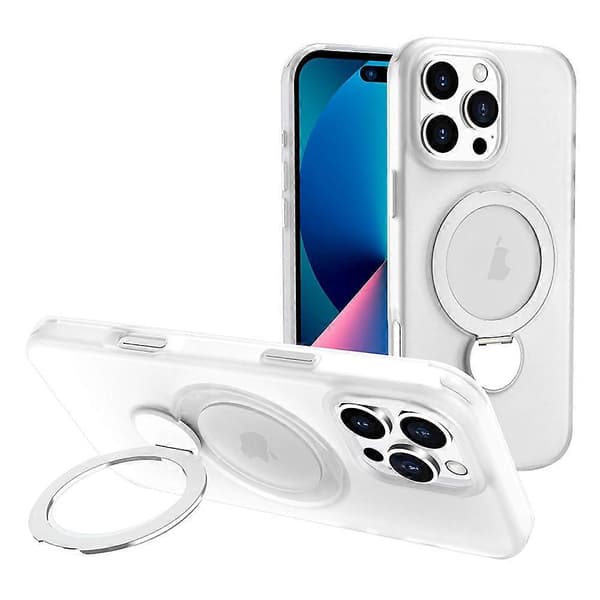 Magnetisk deksel til iPhone 16 Pro Max, TPU+PC-telefondeksel med støtte
