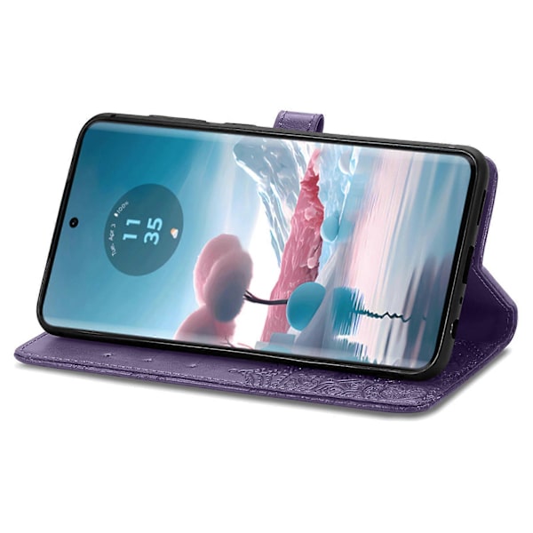 För Motorola Edge 40 Neo 5G Fodral Mandala Präglat PU Läder 3 Kortplatser Telefonfodral