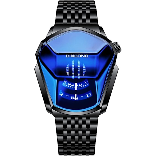 FANMIS Kreativa Mode Blå LED Binära Digitala Klockor Herr Rostfritt Stål Silver Vattentät LED Bakgrundsbelysning Armband Pläterade Klockor