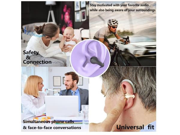 Öronclips Hörlurar Öppen Design Benledning Bluetooth Svart