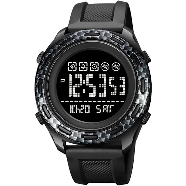 Digital Klocka för Män Sport Utomhus Multifunktionell Kalender Alarm Veckovisning Quartz Vattentät Herrarmbandsur