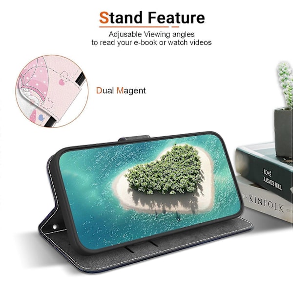 Mönstrat tryckfodral i läderplånboksstil med snodd för Motorola Edge 50 Fusion 5G