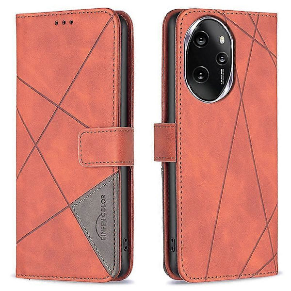 Tryckt Ställ Läder Telefonfodral för Honor 100 Pro, Plånboksdesign