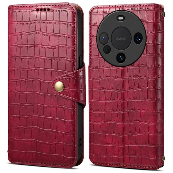 Læderetui med telefonstativ og tegnebogsfunktion til Huawei Mate 60 Pro+