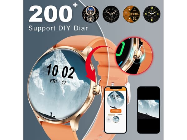 Smartwatch Qs80 1,39 tommer Tft Full Touch Bluetooth 5.2 Ip67 Vandtæt til Iphone Android Orange