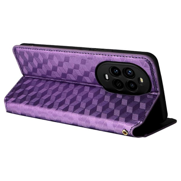 Læder Wallet Case med Rombe-mønster til Huawei nova 13 Pro 5G