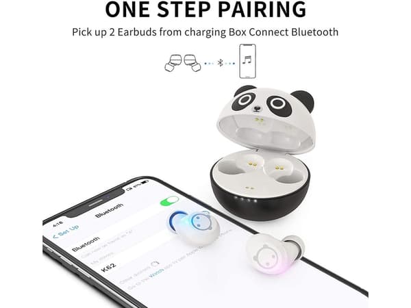 Dubbla Touch Control Bluetooth Hörlurar Svart