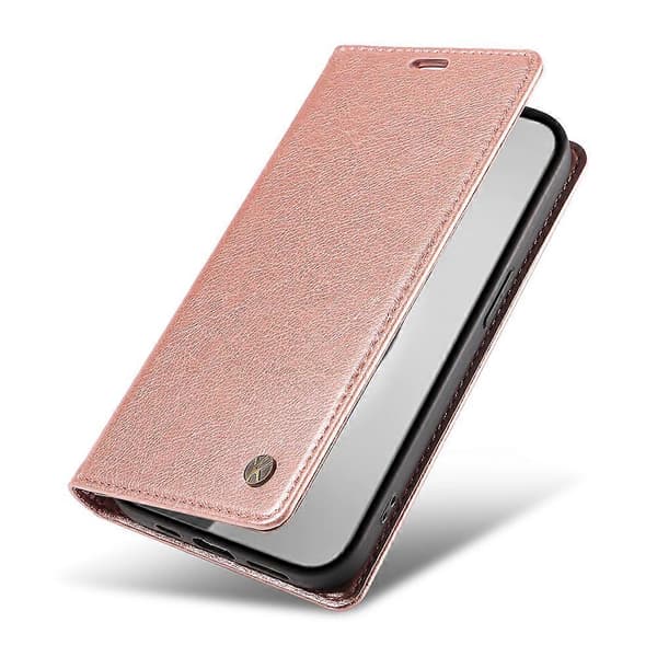 Plånboksfodral i läder med magnetlås för iPhone 16 Pro Max
