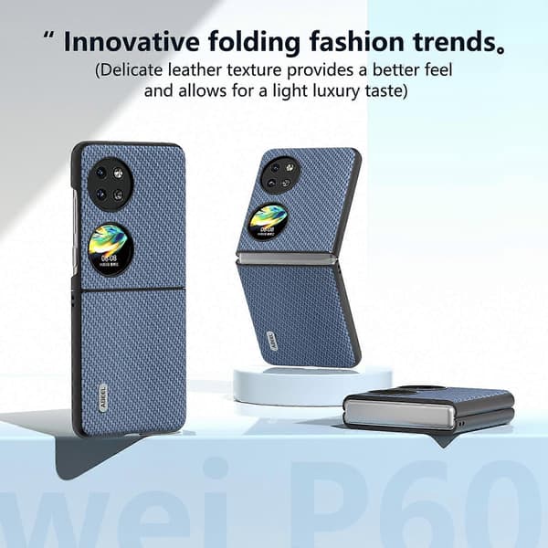För Huawei P60 Pocket Mobilskal Kolfibertextur Anti-Rep