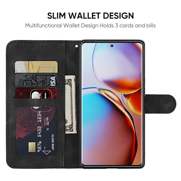 För Motorola Edge+ (2023)/ Edge 40 Pro 5G/ Moto X40 5G Flip Läderfodral Plånboksställ