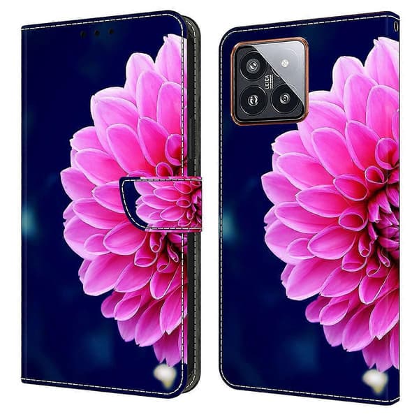 3D Mönstertryck Läder Telefonfodral för Xiaomi 14 Pro, Plånboksdesign