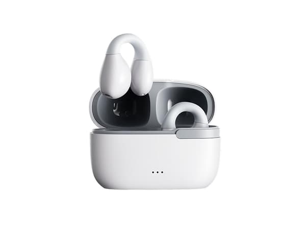 Benledningshörlurar Öronklämma Bluetooth Vit