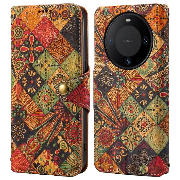 Læder Wallet Case med Blomstermønster til Huawei Mate 60