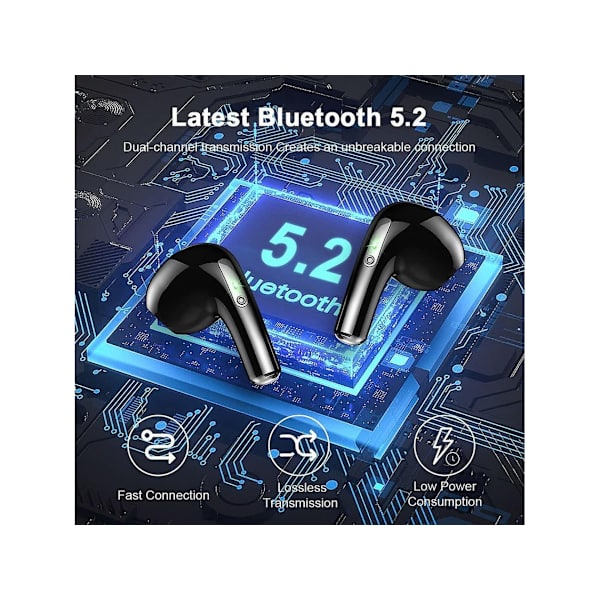 Svarta USB-C Bluetooth Hörlurar Utan Laddning