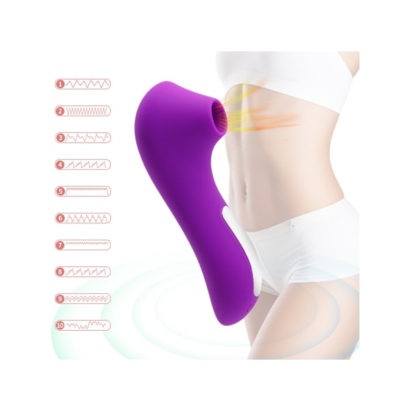 10 Frekvens Sugande Massage Vibrator för Kvinnor (Rosa)