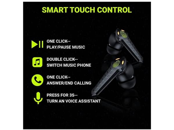 Aktiva brusreducerande Bluetooth-stereoheadset med pekfunktion, svarta
