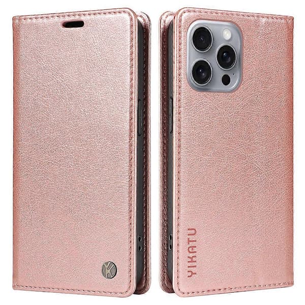 Læderetui med pung til iPhone 16 Pro Max med magnetlukning