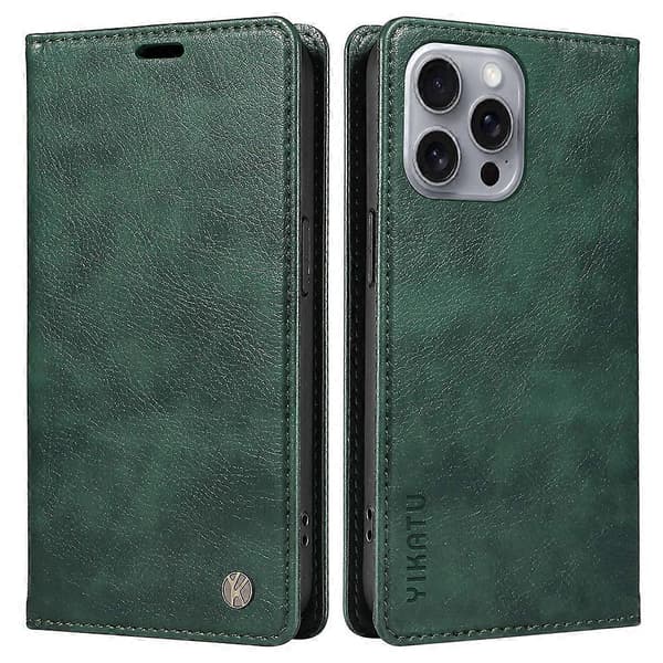 Læderetui med pung til iPhone 16 Pro Max med magnetlukning
