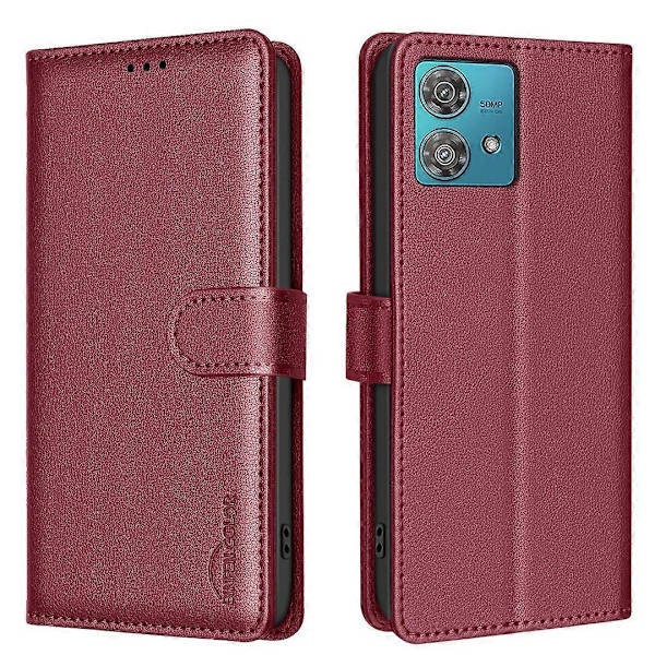 För Motorola Edge 40 Neo 5G Mobilskal Lychee Textur RFID-blockerande Läder Telefonskydd