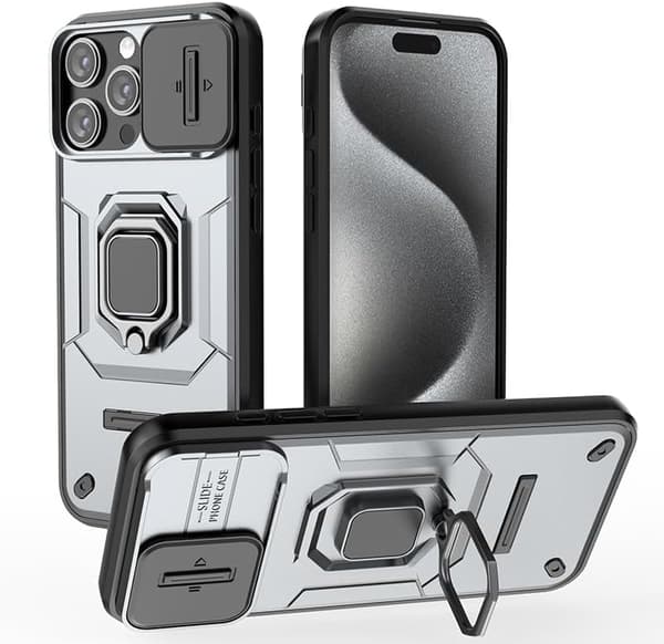 Mobilskal - Xiaomi Poco C75 4G - Skjutbart Fönster - Stötsäkert Skydd - Grå Gray