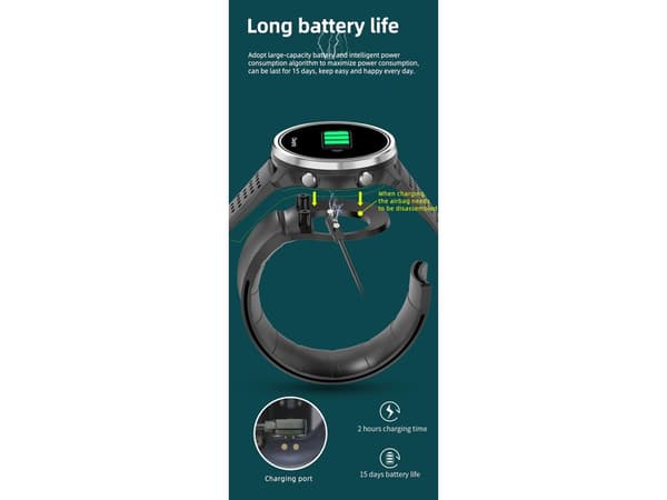 Multifunktionella Smartklockor 1,3-tums Full Touch Ips Hd-skärm 30 Dagars Standby Blå