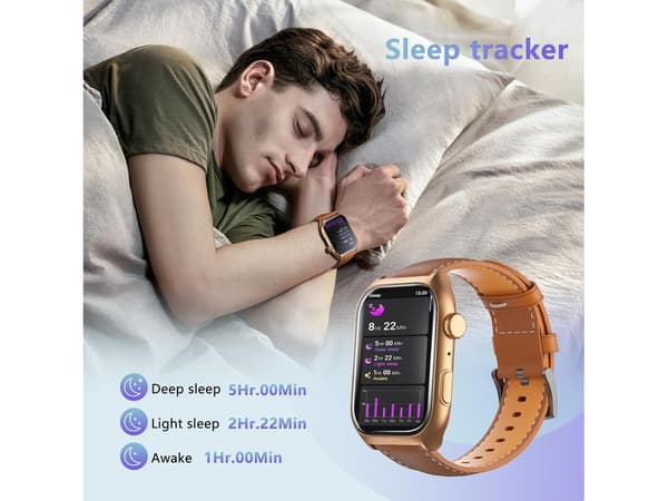 Smartklokke for kvinner 2.0 IP68 Vanntett Fitness Bluetooth Hjertefrekvens/Søvn/Trykk/Skritteller Android & iOS