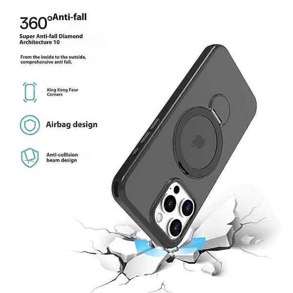 Magnetisk deksel til iPhone 16 Pro Max, TPU+PC-telefondeksel med støtte
