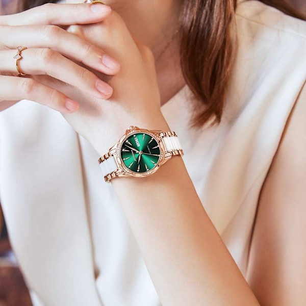 Dam Diamant Quartz Klocka Liten Urtavla Vattentät Klocka (Blå Urtavla)