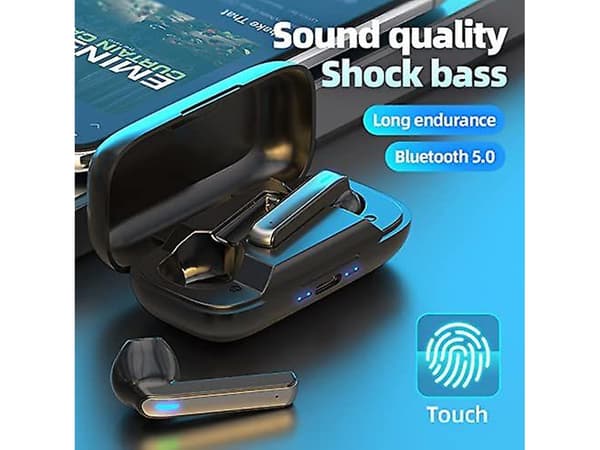 Beröringsfria Bluetooth Vattentäta Integrerade Hörlurar Blå