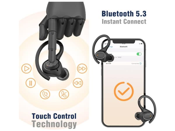 Bluetooth Vattentäta Hörlurar Svarta - Ingen Speltid