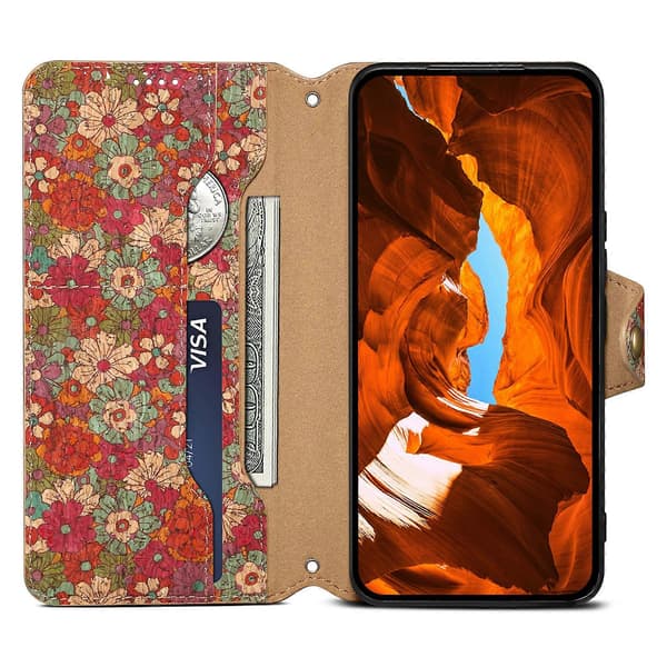 Blommigt Läderplånboksfodral för Huawei Mate 60