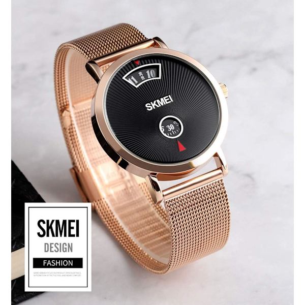 Enkel Herr Kvarts Klocka Affärsstil 3Bar Vattentät Rostfritt Stål mesh/Läderarmbandsur