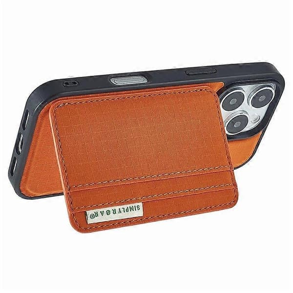 Etui til iPhone 16 Pro Max med kortholder, støttefod og retro læderbagside